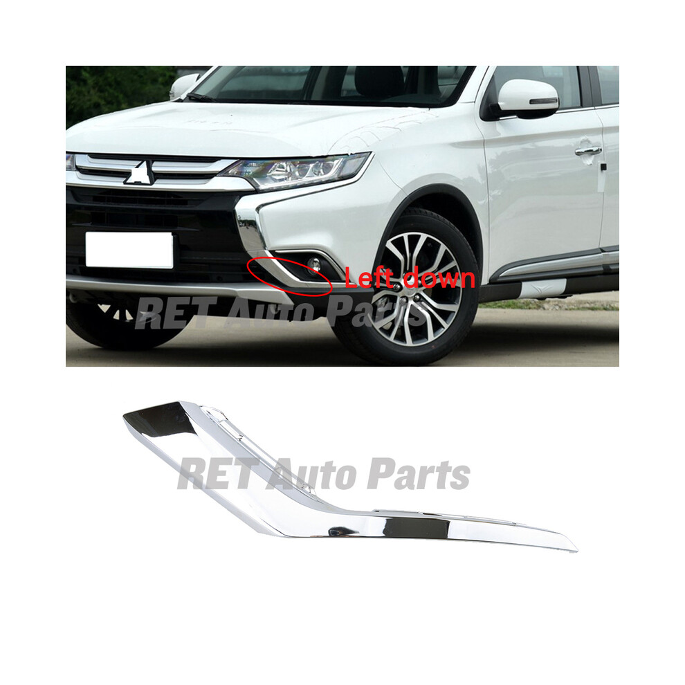 (Left Down) Car Front Bumper Chrome Molding Strip For Mitsubishi Outlander 3 2016 9486291629945