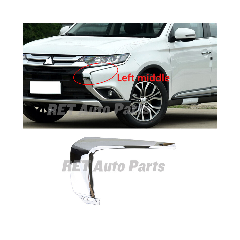 (Left Middle) Car Front Bumper Chrome Molding Strip For Mitsubishi Outlander 3 2016 9486291629952