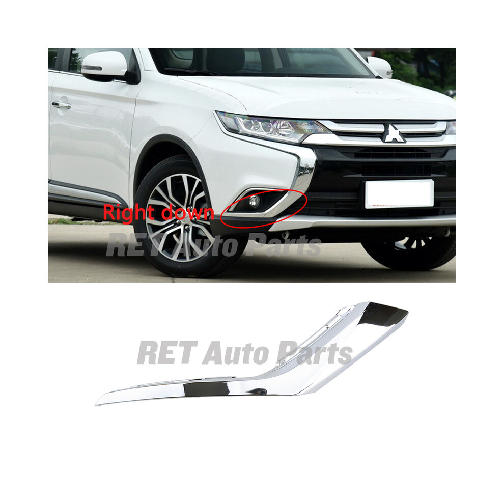 (Right Down) Car Front Bumper Chrome Molding Strip For Mitsubishi Outlander 3 2016 9486291629983