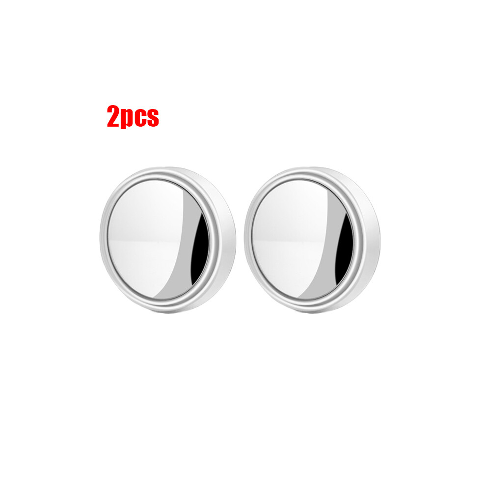 (-2Pcs) 2Pcs Blind Spot Car Auxiliary Rearview Mirrors 360 Degree Rotating Suction White 9486291529979