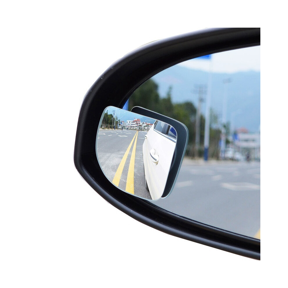 (2Pcs D) 2Pcs Universal Car Blind Spot Mirror Frameless 360 Degree Wide Angle Telescopic 9486291530647