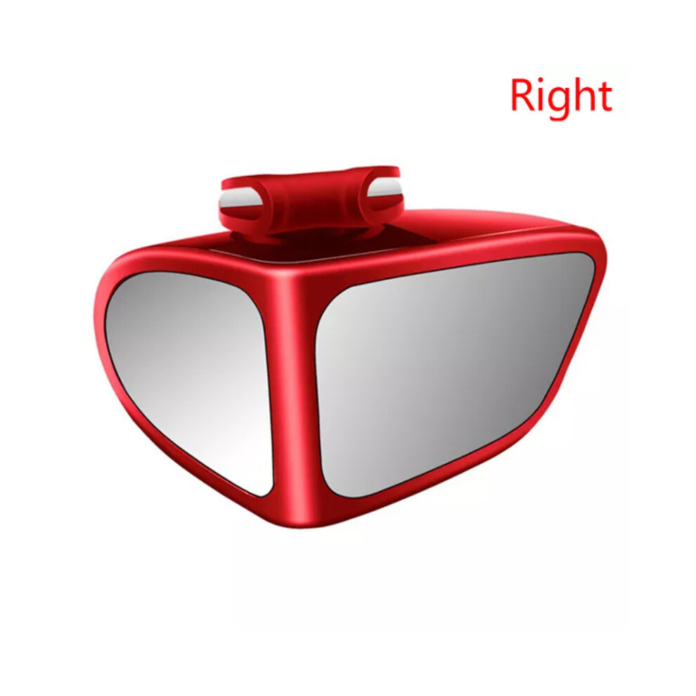 (-R) Blind Spot Mirror, Wide Angle Rear View Mirror 360 Degree Rotation Universal Red 9486291531866