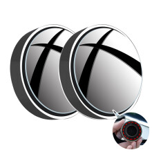 (Black suction cup A) New 2 Pcs Car Suction Cup Mount Auxiliary Rearview Mirror 360 Degree Rotating