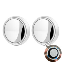 (2 pcs white B) New 2 Pcs Car Suction Cup Mount Auxiliary Rearview Mirror 360 Degree Rotating