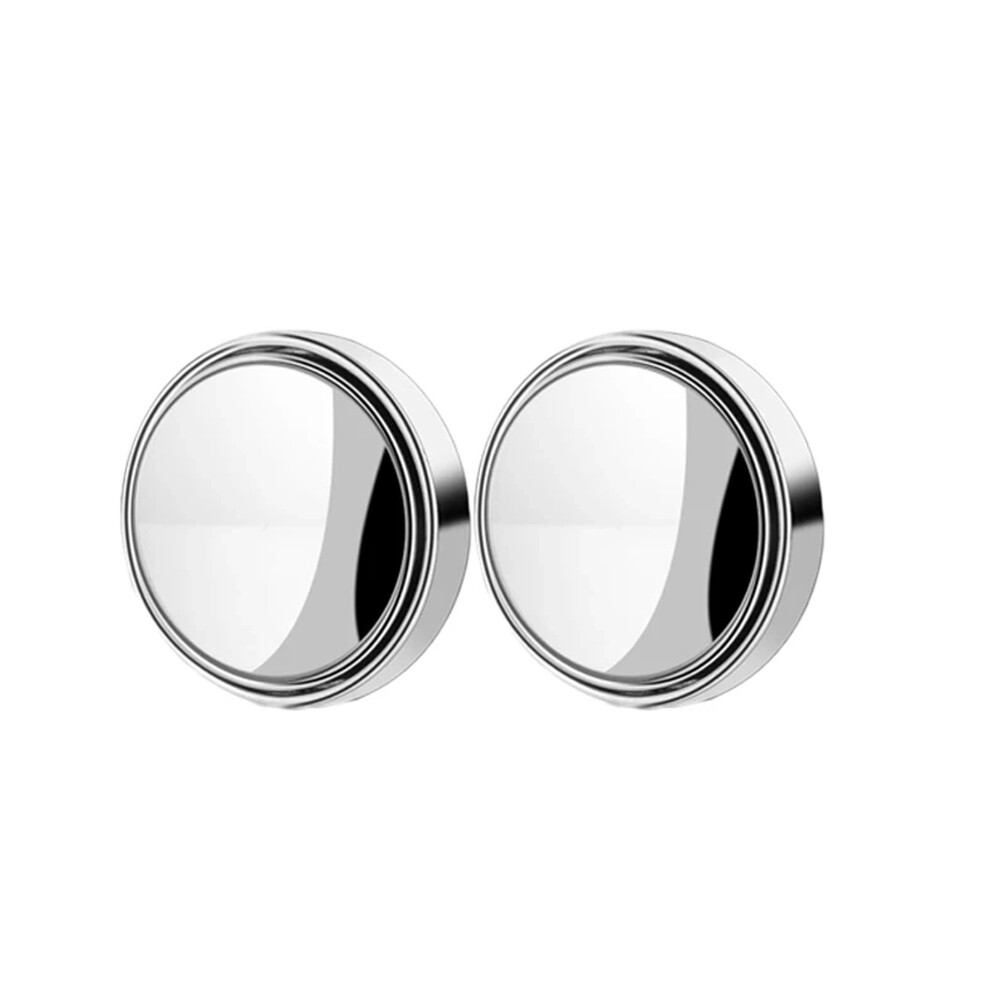 ( Set) 2Pcs Car Blind Spot Mirror Frameless Auxiliary Rearview Mirror Auto Motorcycle Silver 9486291532580
