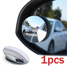 (1pcs round mirror) Car Interior Auxiliary Blind Spot Mirror 360 Wide-Angle Adjustable HD