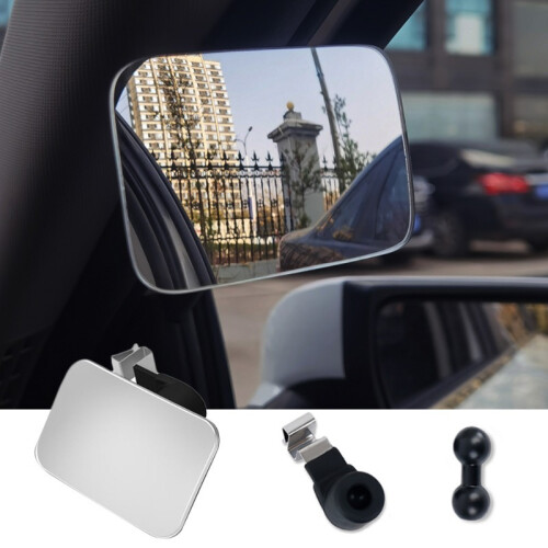 (1pcs interior) Car Interior Auxiliary Blind Spot Mirror 360 Wide-Angle Adjustable HD 2