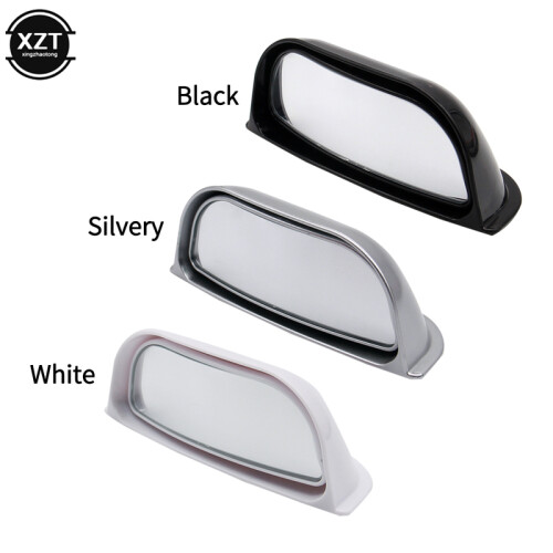 (Silver) Universal Car Rear View Mirror Wide-angle Blind Spot Mirror B Pillar Rear 1