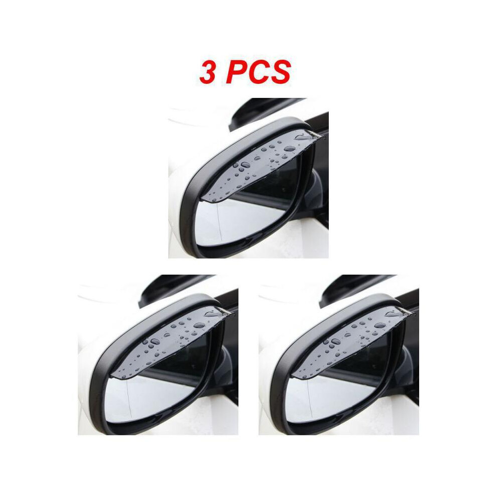 ( Pair 3Pcs) 1~5Pcs Universal Pvc Car Rear View Mirror Sticker Rain Eyebrow Auto Side Black 9486291535376