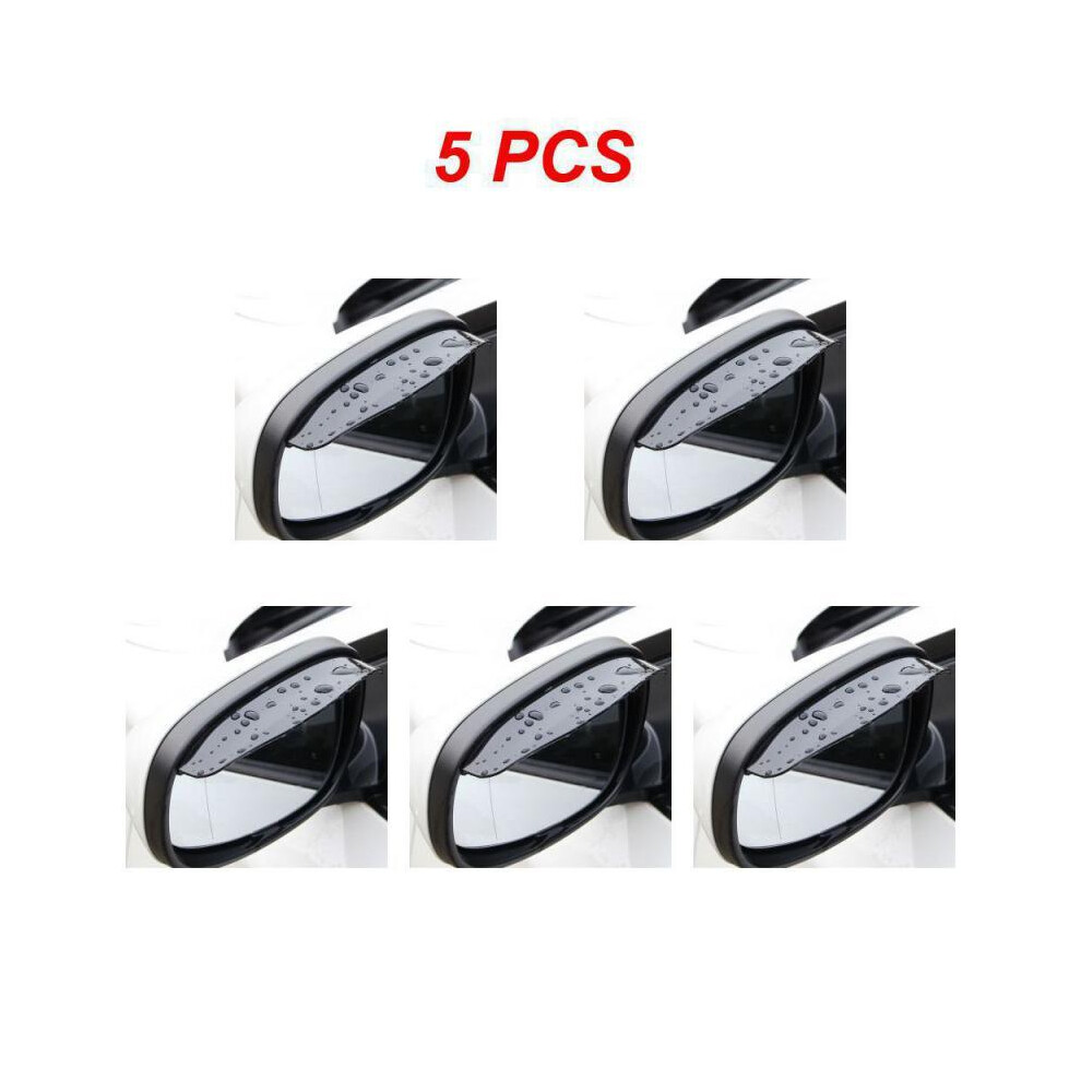 ( Pair 5Pcs) 1~5Pcs Universal Pvc Car Rear View Mirror Sticker Rain Eyebrow Auto Side Black 9486291535413