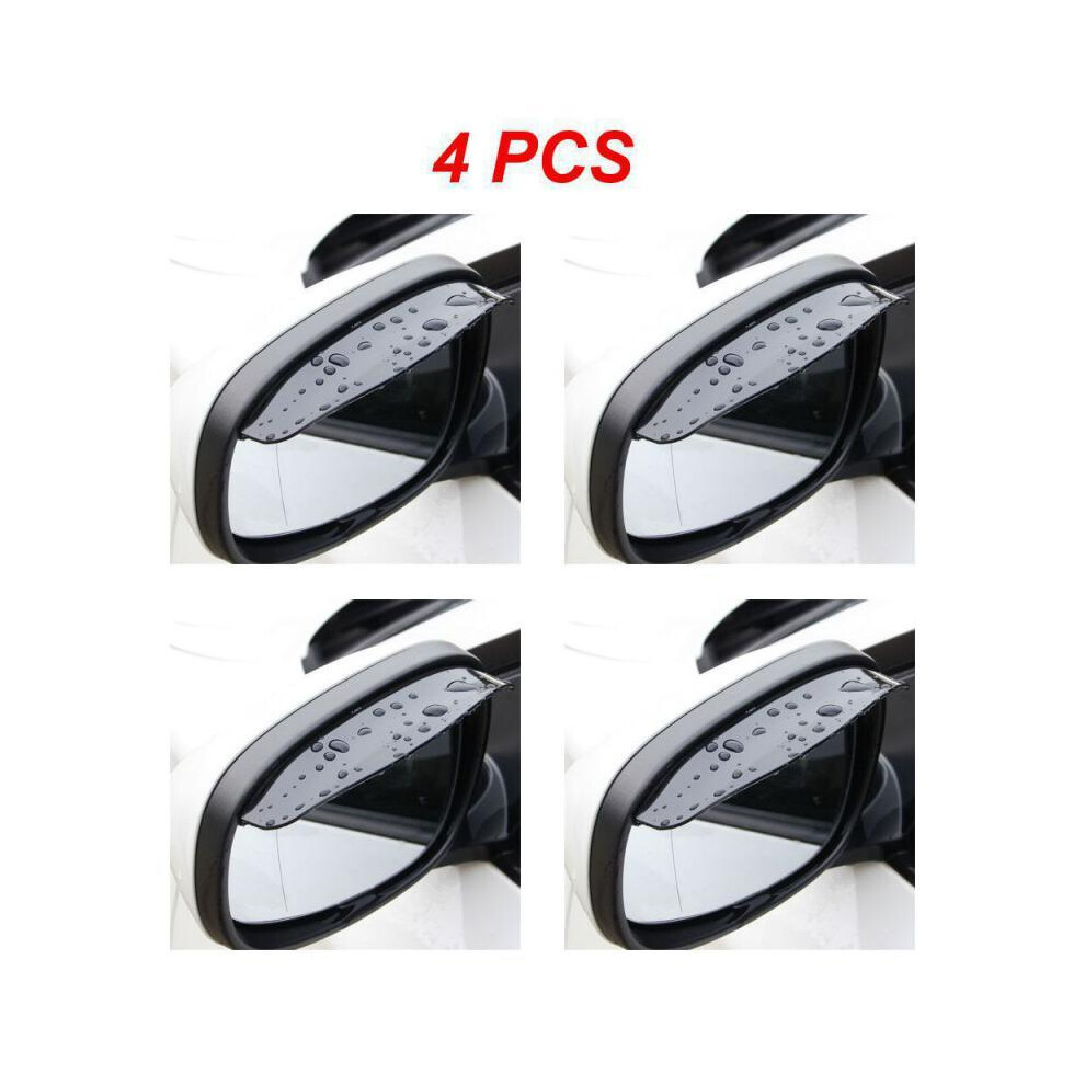 ( Pair 4Pcs) 1~5Pcs Universal Pvc Car Rear View Mirror Sticker Rain Eyebrow Auto Side Black 9486291535444