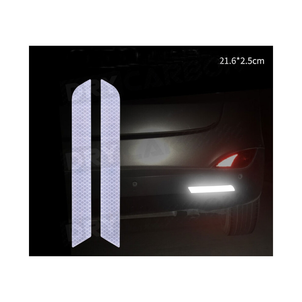 (2Pcs ) Car Bumper Reflective Warning Strip Stickers Wheel Rim Eyebrow Warn White/Light 9486291516726