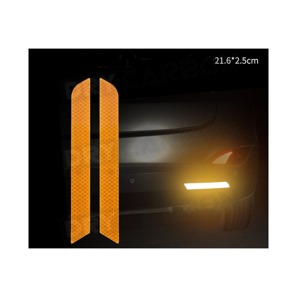 (2Pcs ) Car Bumper Reflective Warning Strip Stickers Wheel Rim Eyebrow Warn Orange/Light 9486291516702