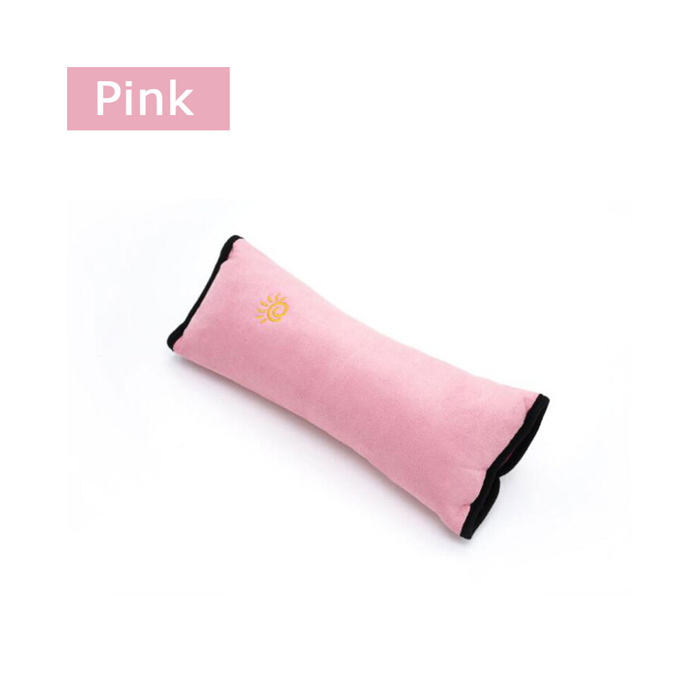 (Pink) Children Baby Safety Seat Belt Pillow Car Belt Plush Cushion Vehicle Shoulder Pink Aihontai