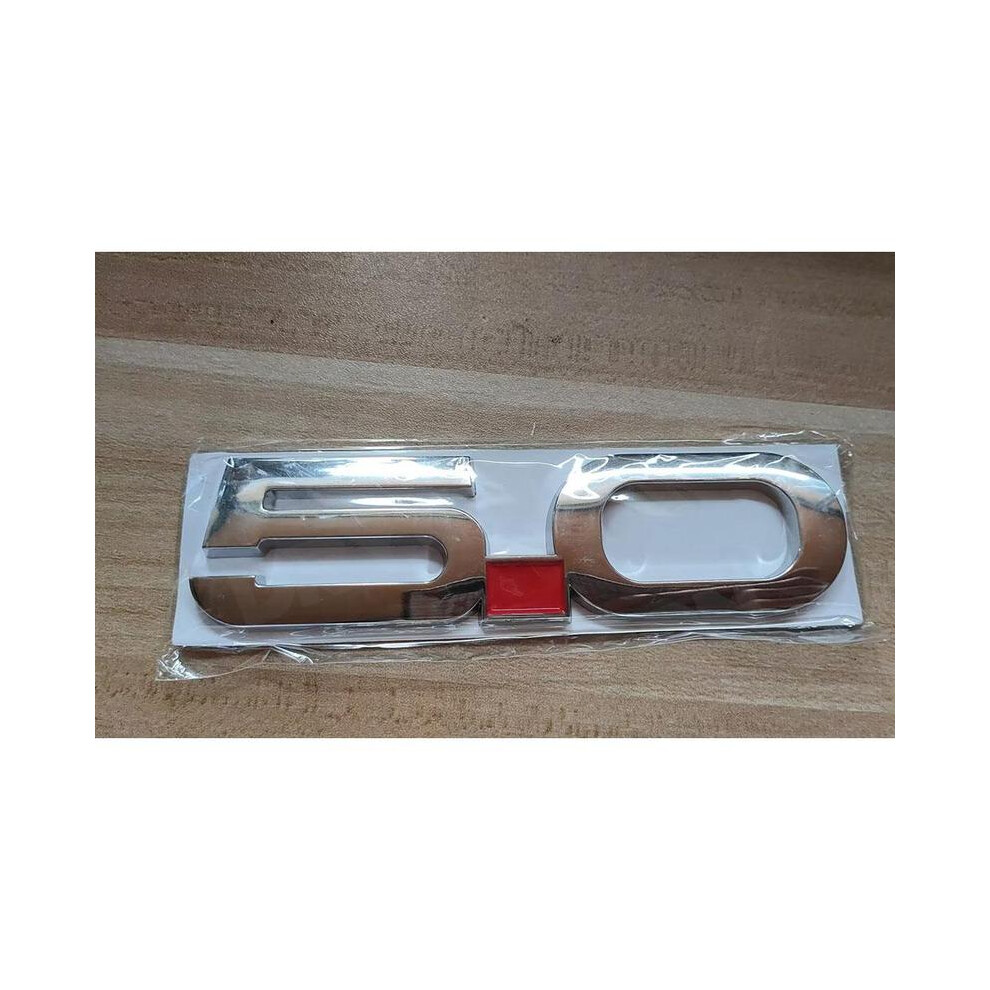 (Silver) 3D 5.0 Emblem Discharge Label Sided Badge Decoration For Ford Mustang Silver 9486291516887