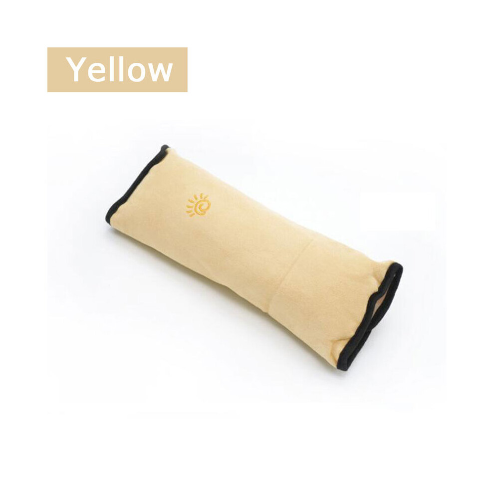 (Yellow) Children Baby Safety Seat Belt Pillow Car Belt Plush Cushion Vehicle Shoulder Yellow Aihontai