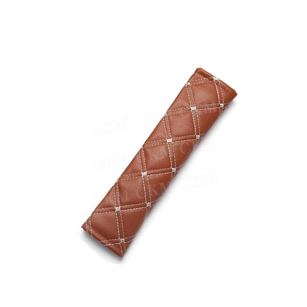 ( White) 1Pc Universal Pu Car Seat Belt Cover Plush Car Safety Belt Cover Shoulder Brown/White 9486291517150