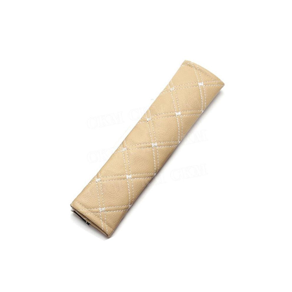 ( White) 1Pc Universal Pu Car Seat Belt Cover Plush Car Safety Belt Cover Shoulder Beige/White 9486291517129