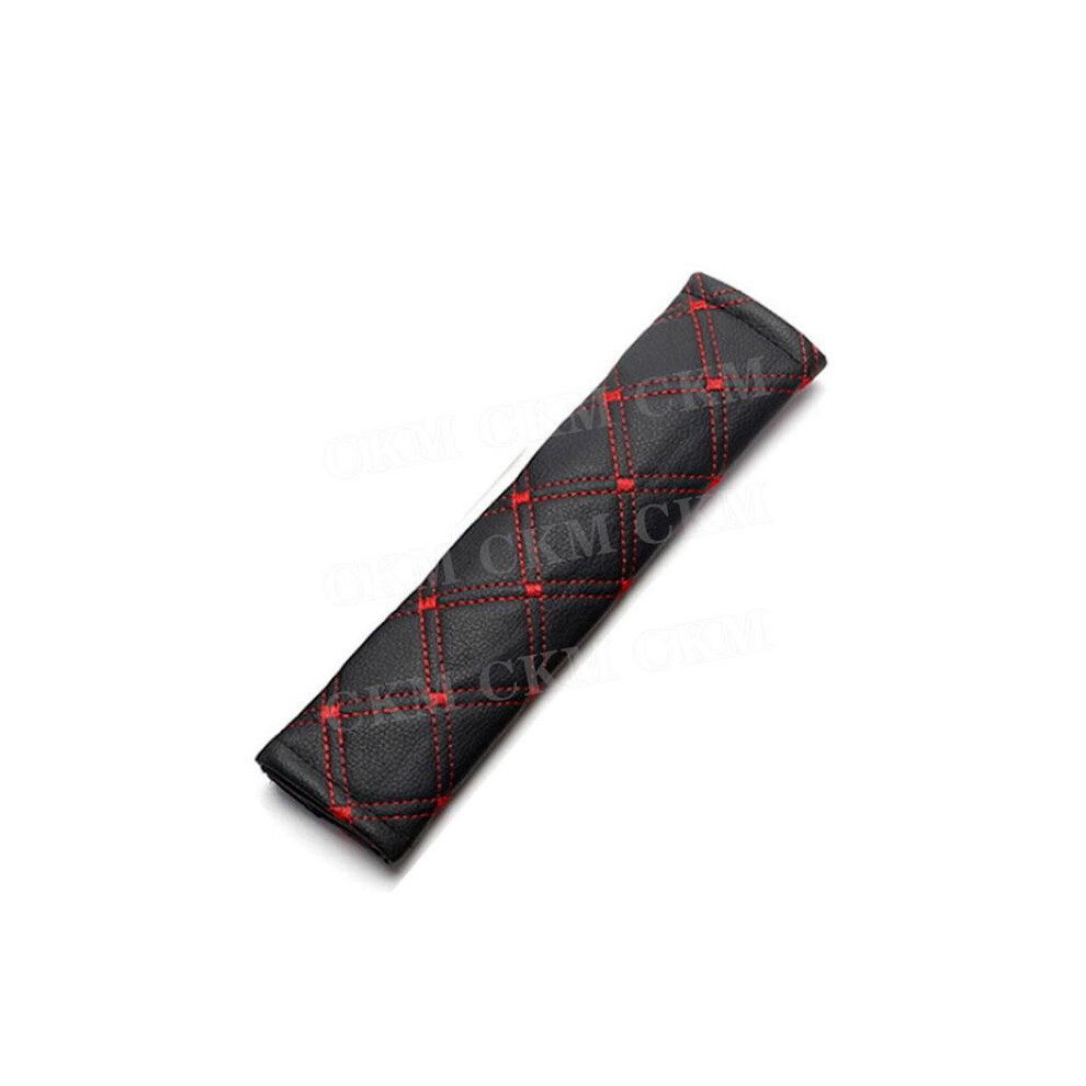( Red) 1Pc Universal Pu Car Seat Belt Cover Plush Car Safety Belt Cover Shoulder Black/Red 9486291517136
