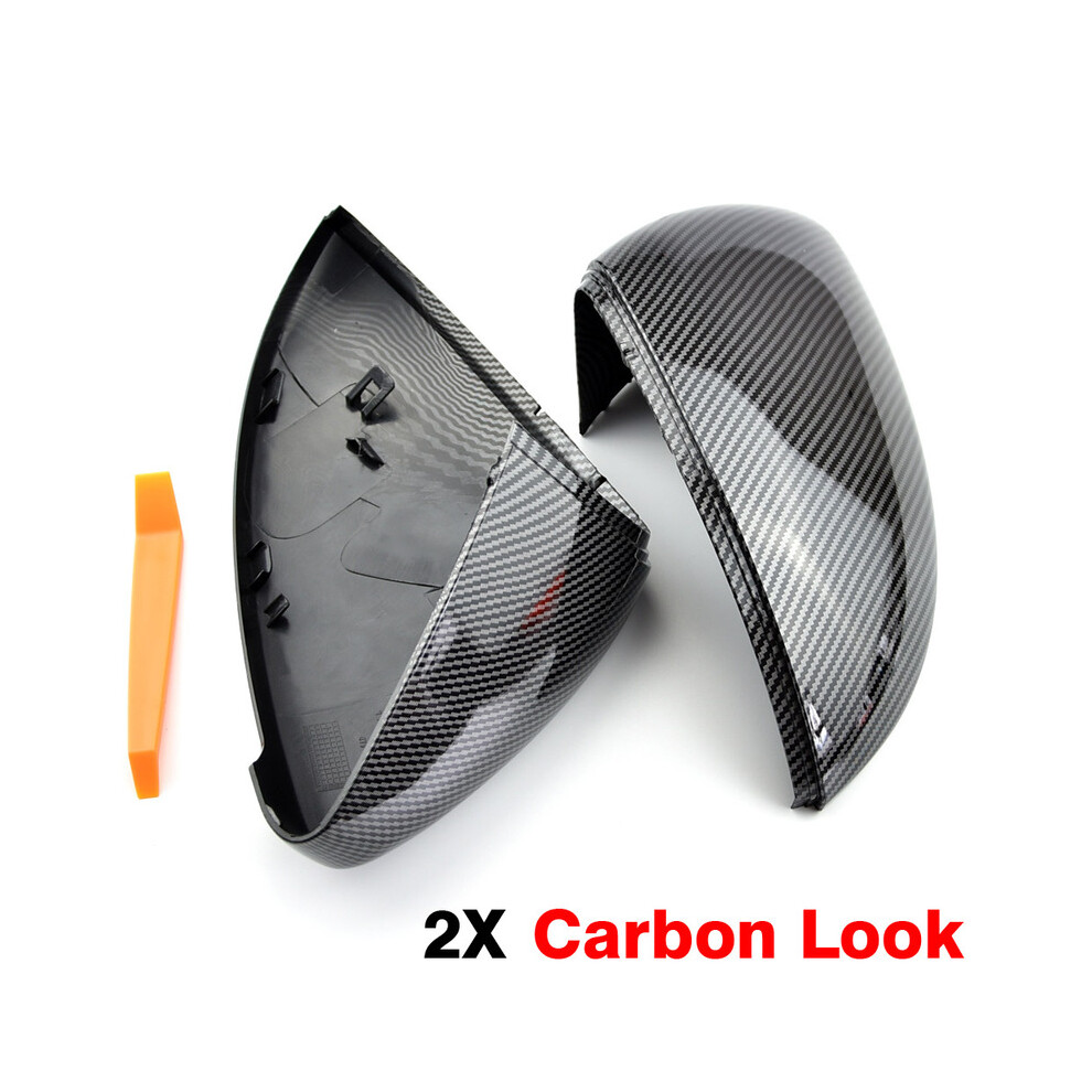 (Carbon Look ) Rearview Mirror Cover Side Wing Rear View Mirror Case Covers Glossy Black 9486291540684