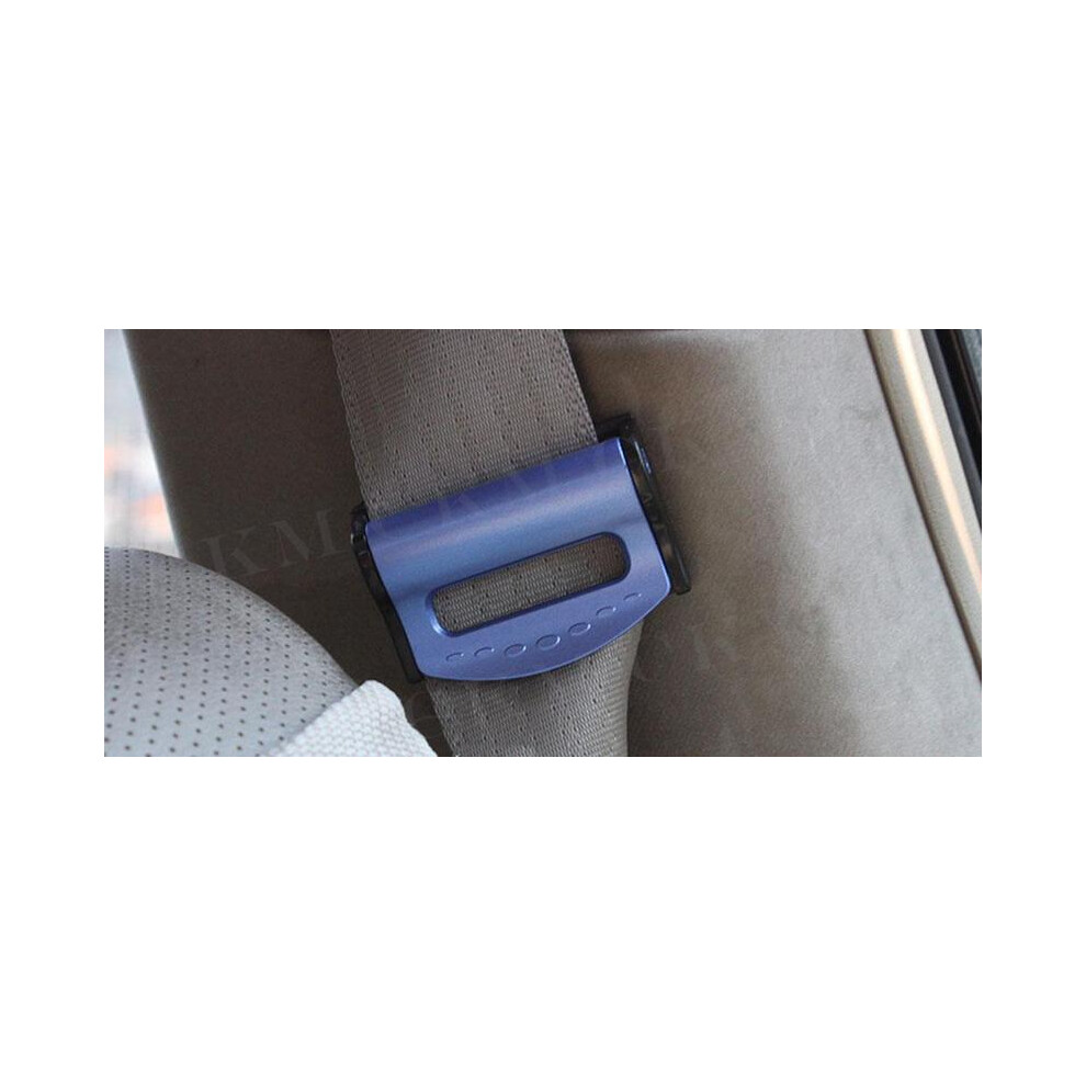 (Blue) 2Pcs Car Safety Seat Belt Buckle Clip Seatbelt Stopper Adjuster Clip To Blue 9486291517501