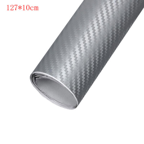 (type1 silver gray) Carbon Fiber Vinyl Film 3D Solid Small Texture High Gloss Car Wrap Roll