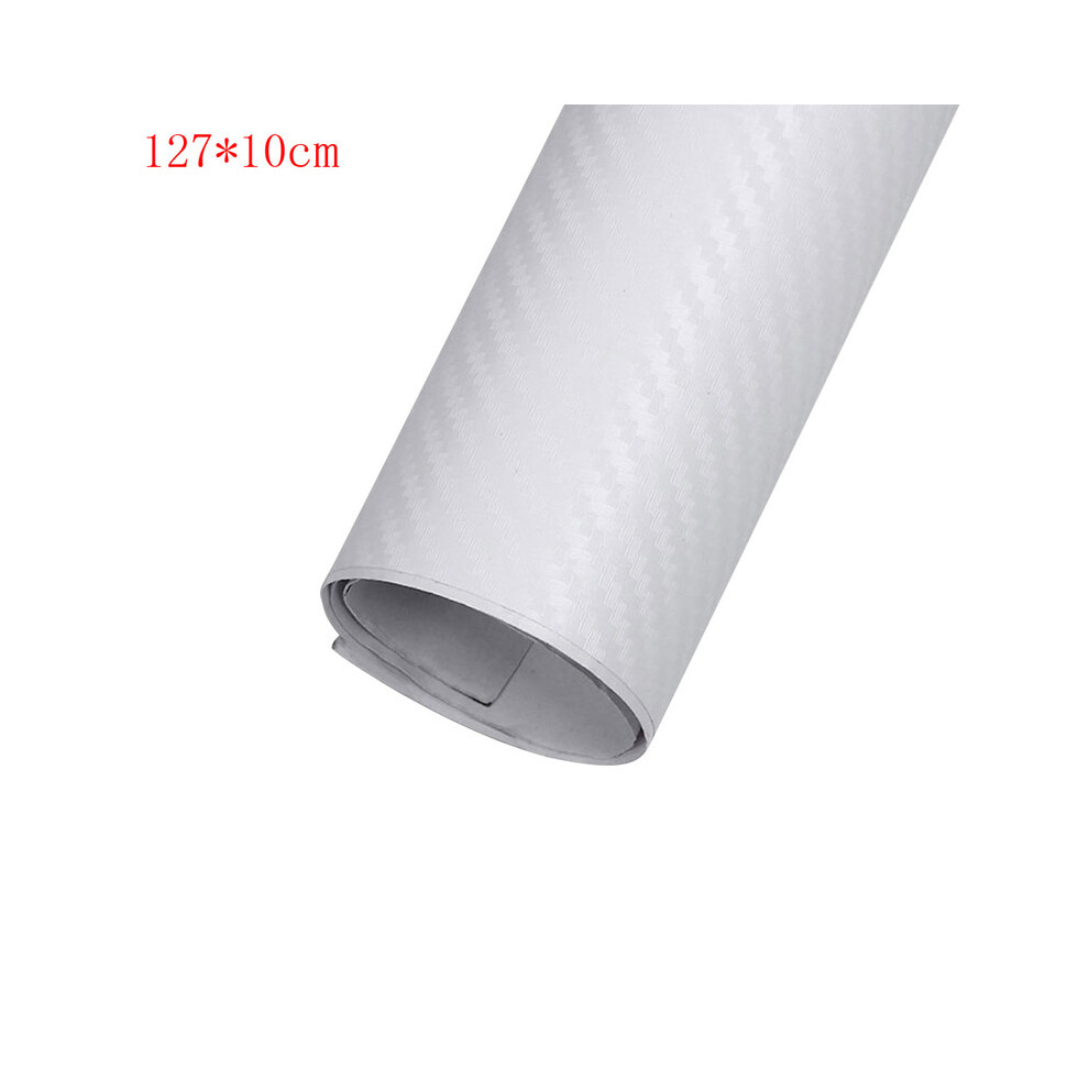 (Type1 ) Carbon Fiber Vinyl Film 3D Solid Small Texture High Gloss Car Wrap Roll White 9486291517662