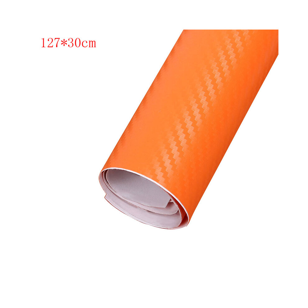 (Type2 ) Carbon Fiber Vinyl Film 3D Solid Small Texture High Gloss Car Wrap Roll Orange 9486291517723
