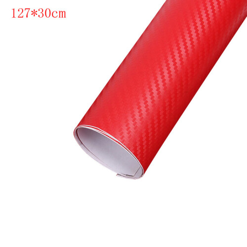 (type2 red) Carbon Fiber Vinyl Film 3D Solid Small Texture High Gloss Car Wrap Roll