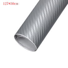 (type2 silver gray) Carbon Fiber Vinyl Film 3D Solid Small Texture High Gloss Car Wrap Roll