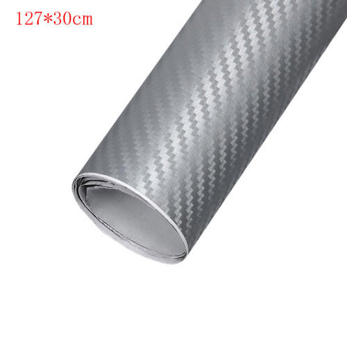 (type2 silver gray) Carbon Fiber Vinyl Film 3D Solid Small Texture High Gloss Car Wrap Roll