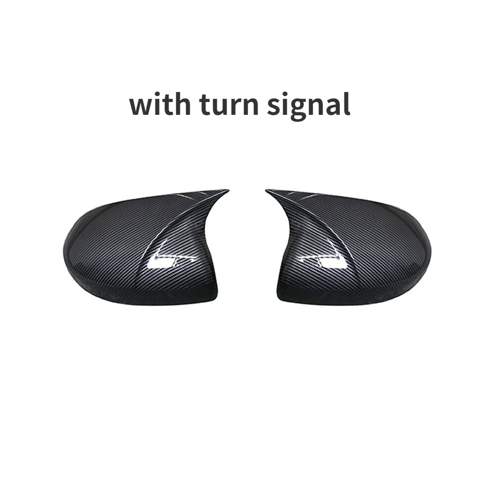 (High Profile Carbon) Side Rearview Mirror Cap Wing Mirror Cover Fit For Honda Fit Jazz Gk5 Black 9486291544989