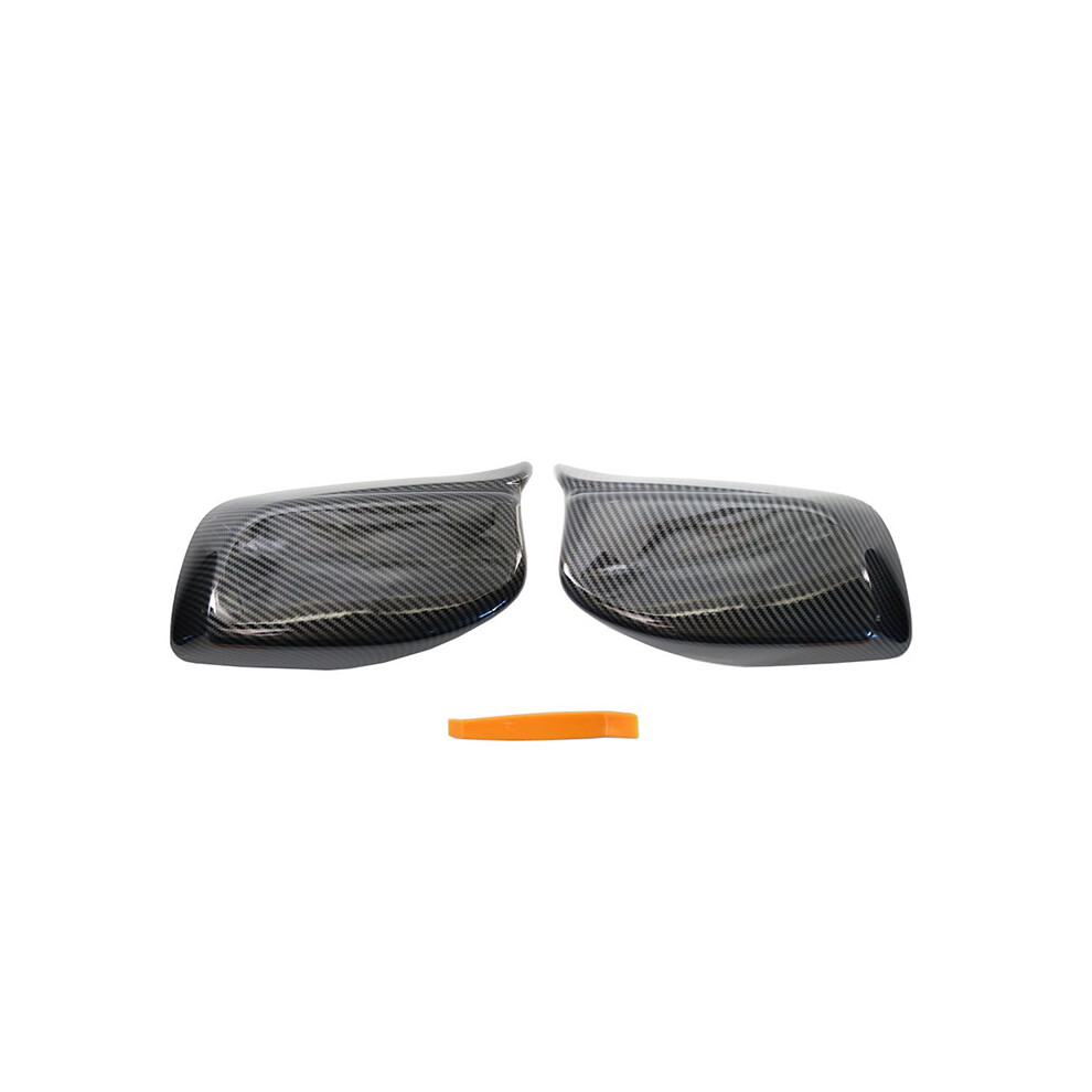 (Carbon Fiber Pattern) Carbon Fiber Look Rearview Side Mirror Cover Caps For Bmw 5 Series Black 9486291546594