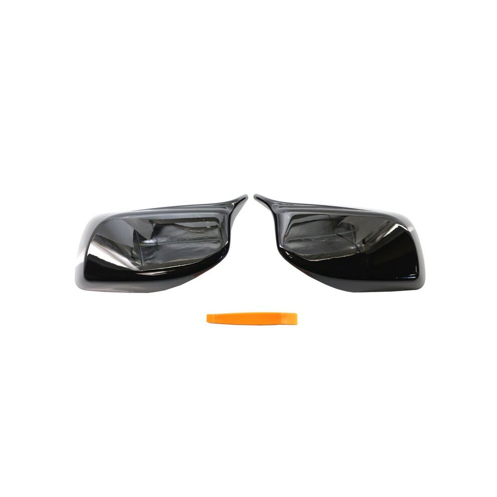 (Bright ) Carbon Fiber Look Rearview Side Mirror Cover Caps For Bmw 5 Series Black 9486291546587