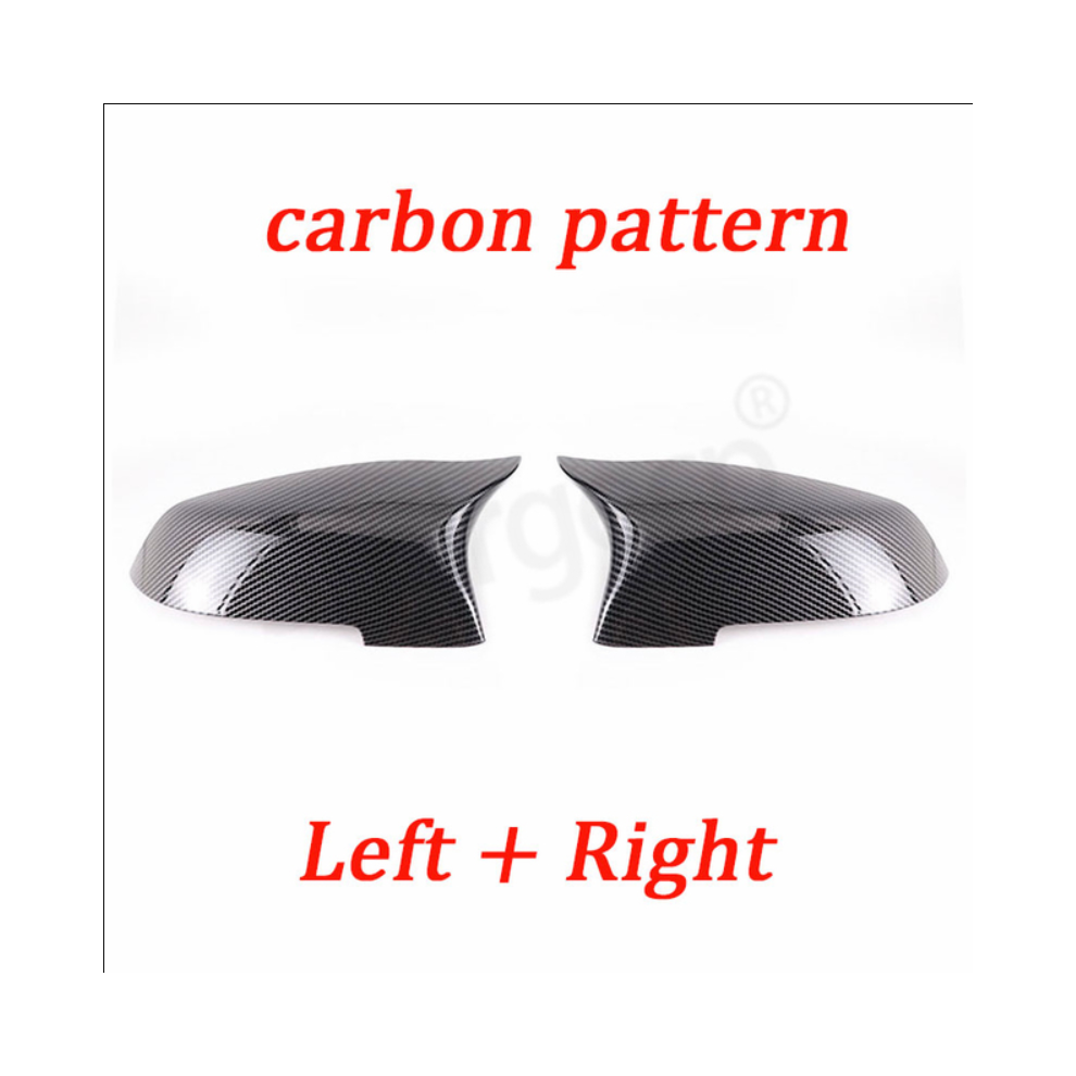 (Carbon Fiber Look) Carbon Fiber Look Car Rearview Side Mirror Cover Caps For Bmw 5 Black 9486291547867