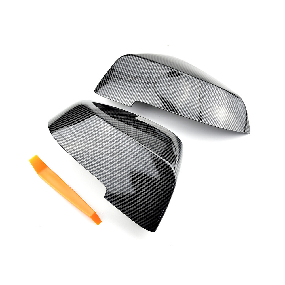 (Carbon Fiber Pattern) 2Pcs Glossy Rearview Shell For Bmw F10 F11 F18 F07 F06 F12 F13 F01 Black 9486291550300