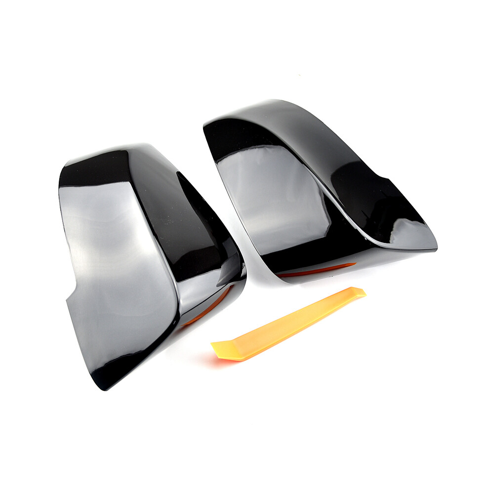 (Bright ) 2Pcs Glossy Rearview Shell For Bmw F10 F11 F18 F07 F06 F12 F13 F01 Black 9486291550294