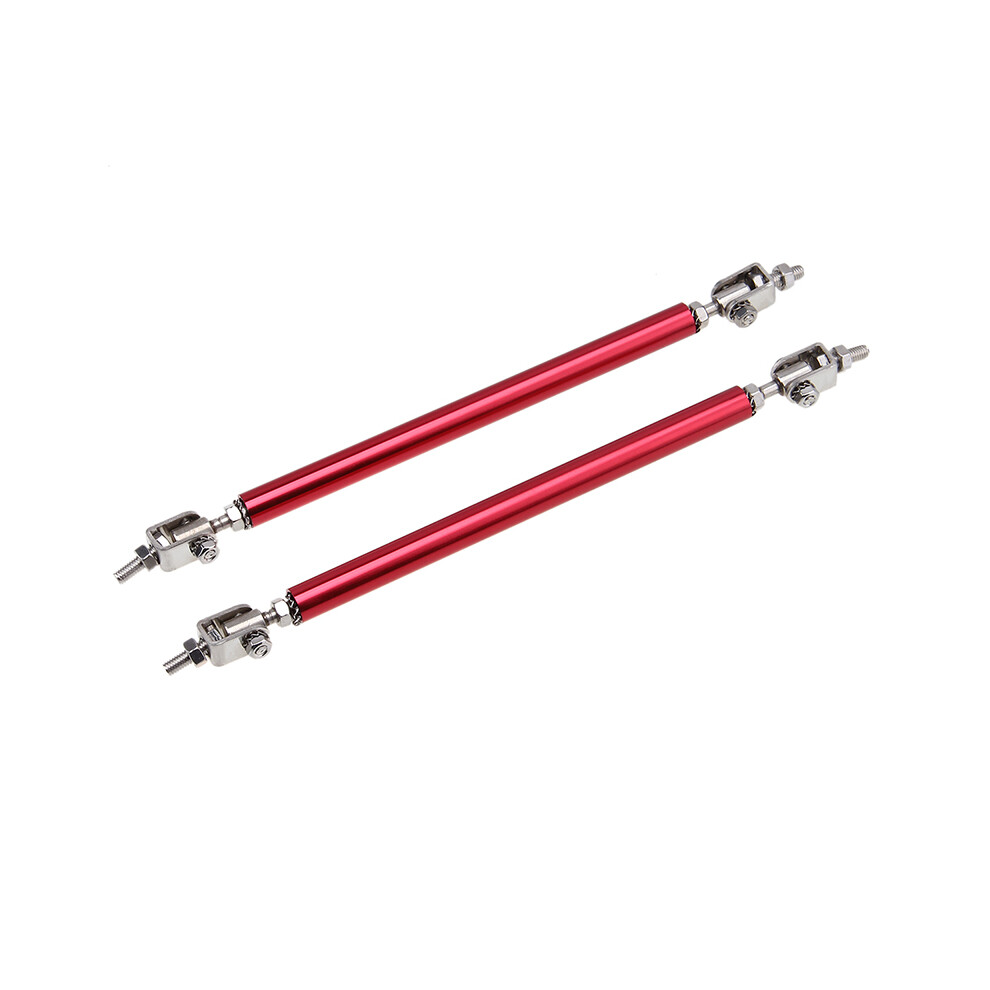 (15Cm ) 2Pcs/Set Stainless Steel Car Front Bumper Lip Adjustable Strut Splitter Red 9486291518461