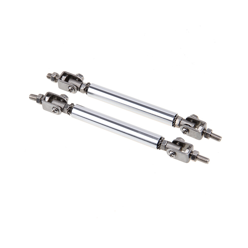(7.5Cm Silvery) 2Pcs/Set Stainless Steel Car Front Bumper Lip Adjustable Strut Splitter Red 9486291518515