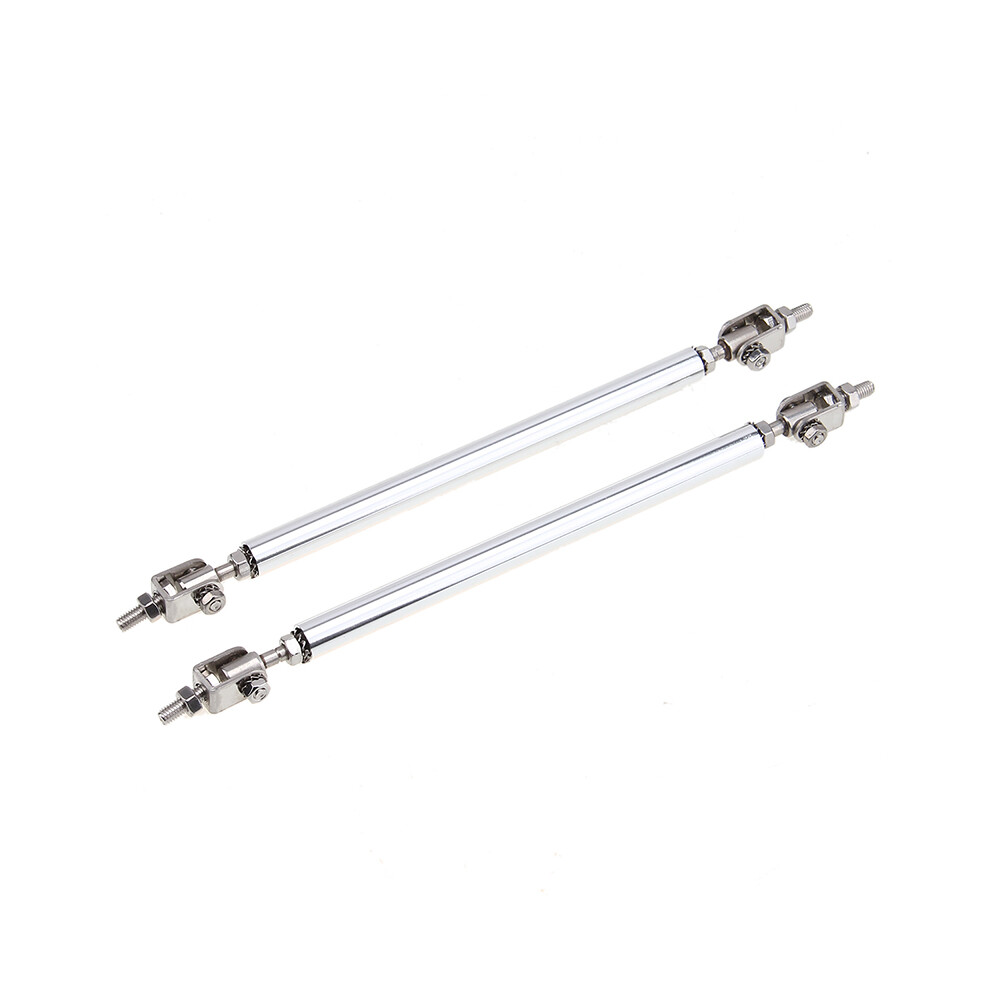 (20Cm ) 2Pcs/Set Stainless Steel Car Front Bumper Lip Adjustable Strut Splitter Silver 9486291518485