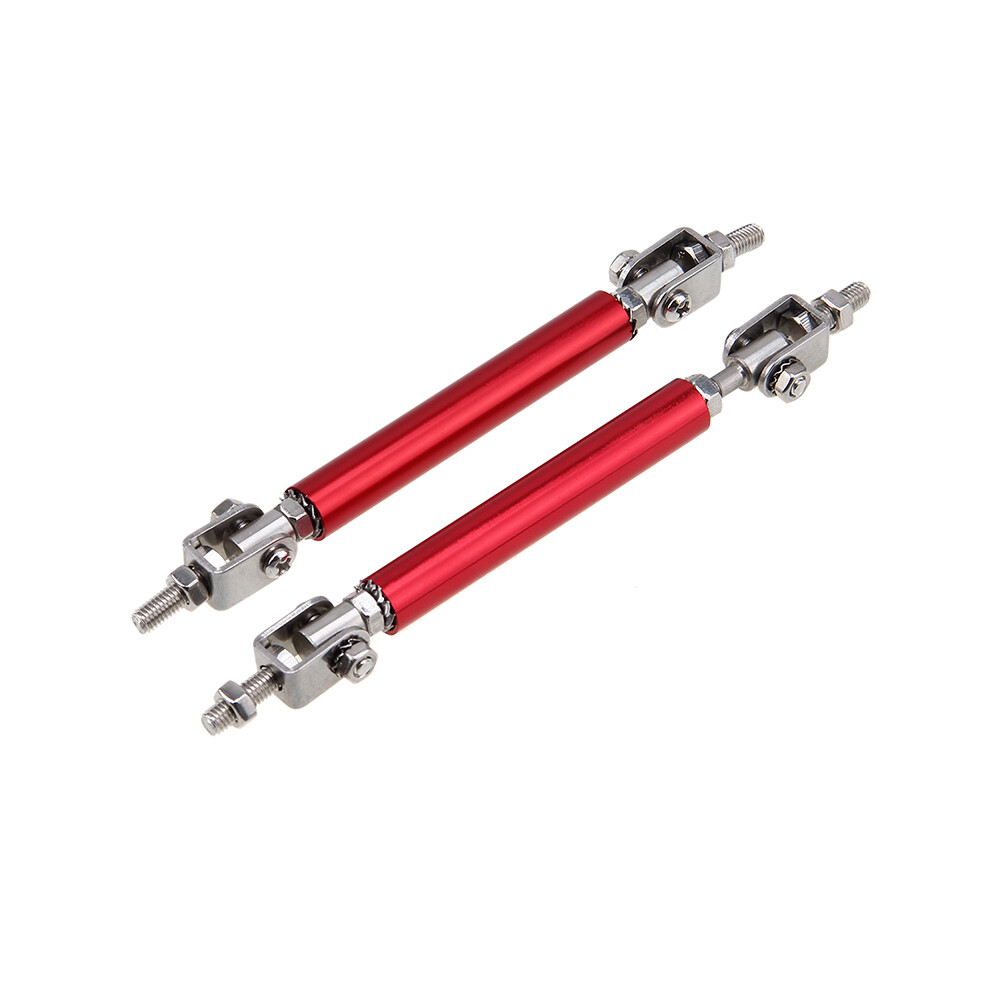 (7.5Cm ) 2Pcs/Set Stainless Steel Car Front Bumper Lip Adjustable Strut Splitter Red 9486291518508