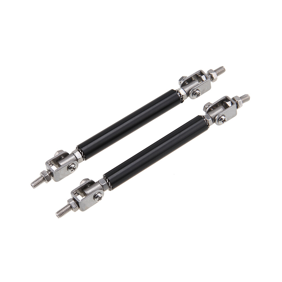 (7.5Cm ) 2Pcs/Set Stainless Steel Car Front Bumper Lip Adjustable Strut Splitter Black 9486291518492