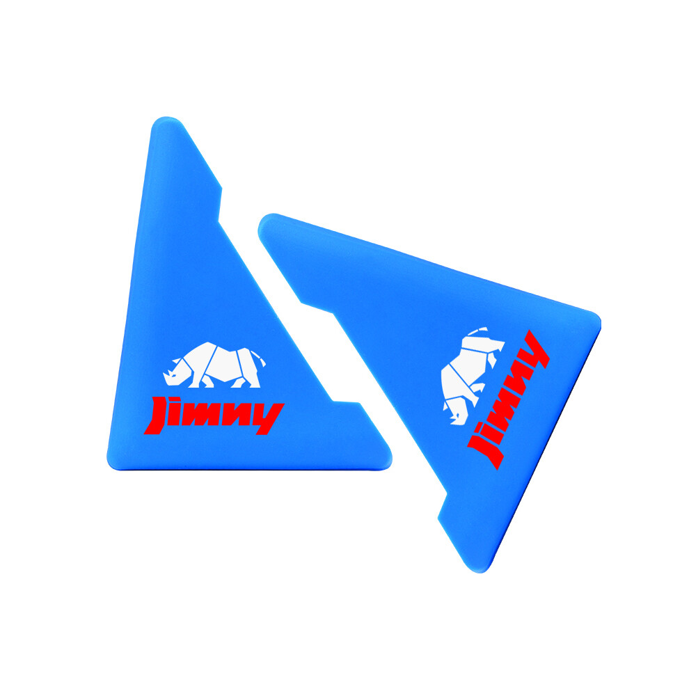 (Blue) 2Pcs Car Door Corner Silicone Protective Cover Waterproof Triangle Bumper Blue 9486291518546