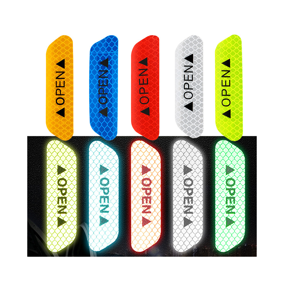 4Pcs Open Door Sticker Car Door Stickers Open Sign Safety Sticker Reflective 9486291514883