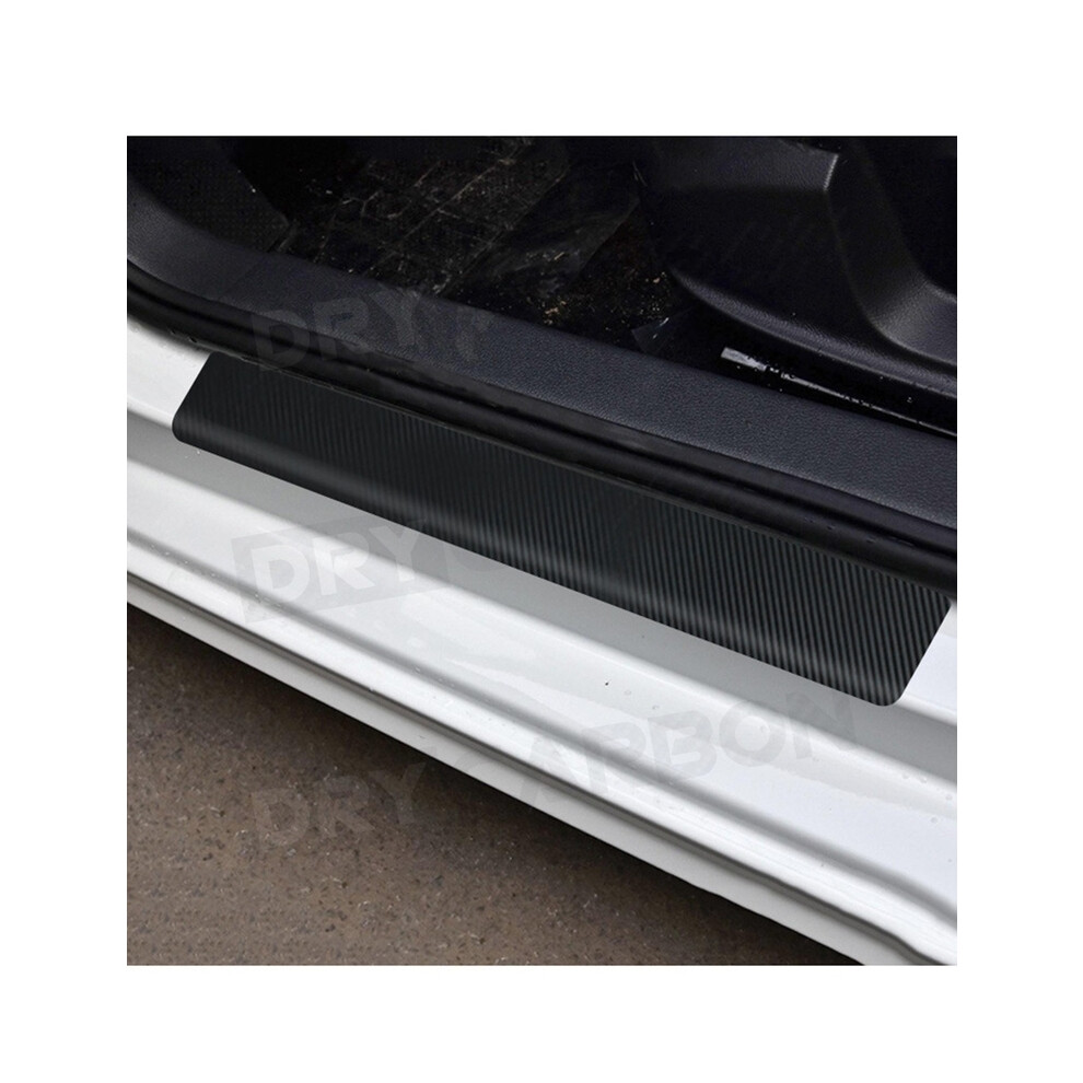 4Pcs Car Door Sill Protector Door Sill Scuff Plate Carbon Fiber Stickers 9486291517426