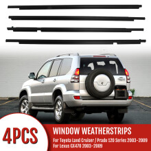 4PCS Car Outer Window Weatherstrip For Toyota Land Cruiser Prado 120 Series