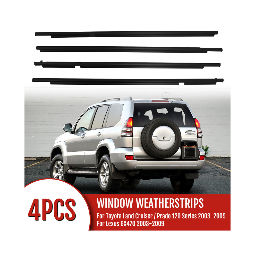 4Pcs Car Outer Window Weatherstrip For Toyota Land Cruiser Prado 120 Series 9486291525063
