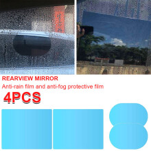 4Pcs Car Rear Mirror Soft Anti Fog Film Protective Film Window Clear Rainproof