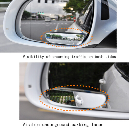 2PCS Car Rear View Mirror Rotatable 360 Degree Adjustable Wide Angle Convex 2