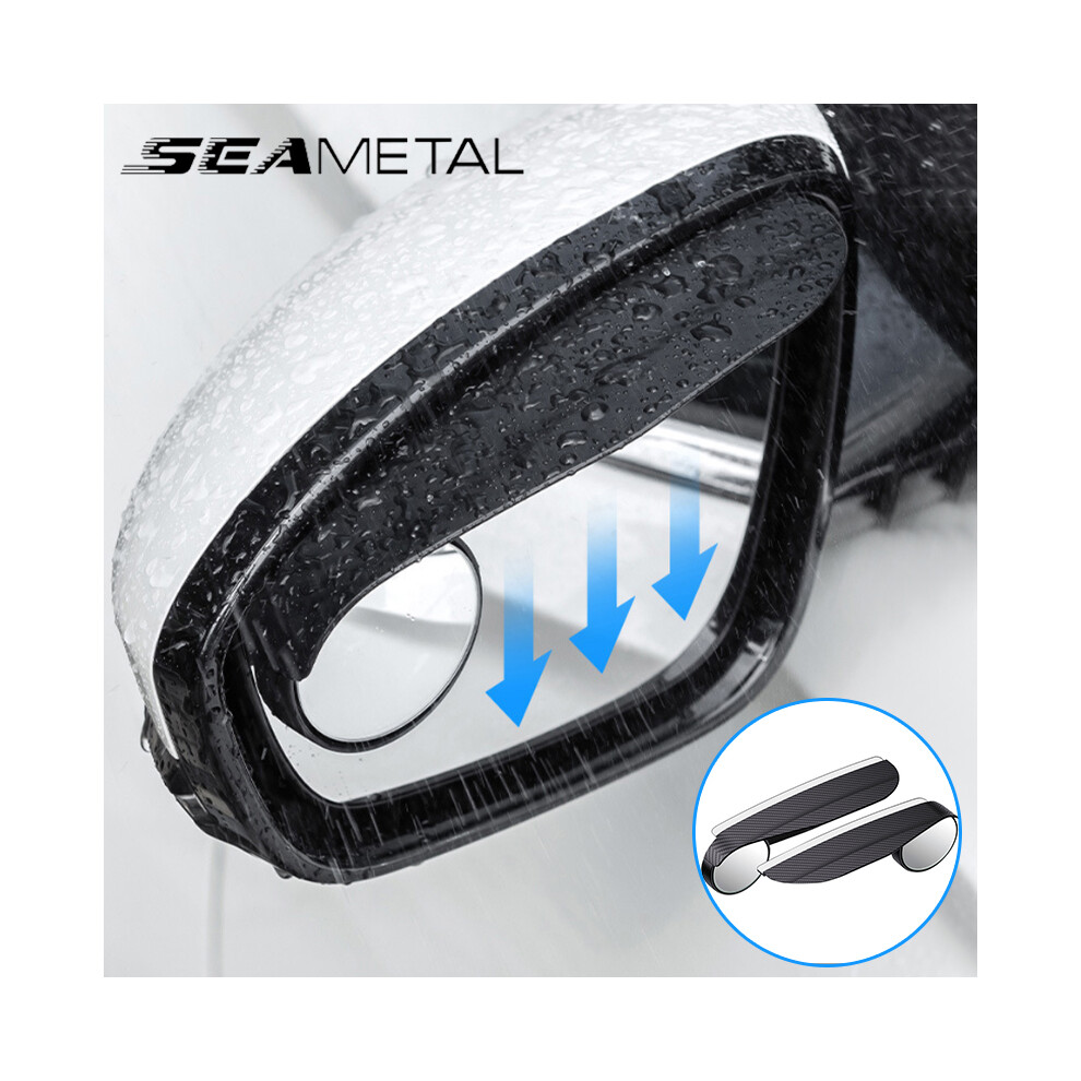 Seametal 2Pcs Car Rearview Mirror Rain Eyebrow Visor Carbon Fiber Car 9486291530470